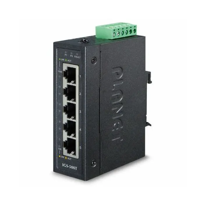 Planet Compact Industrial 5-Port 10 100 1000T Gigabit Ethernet Switch