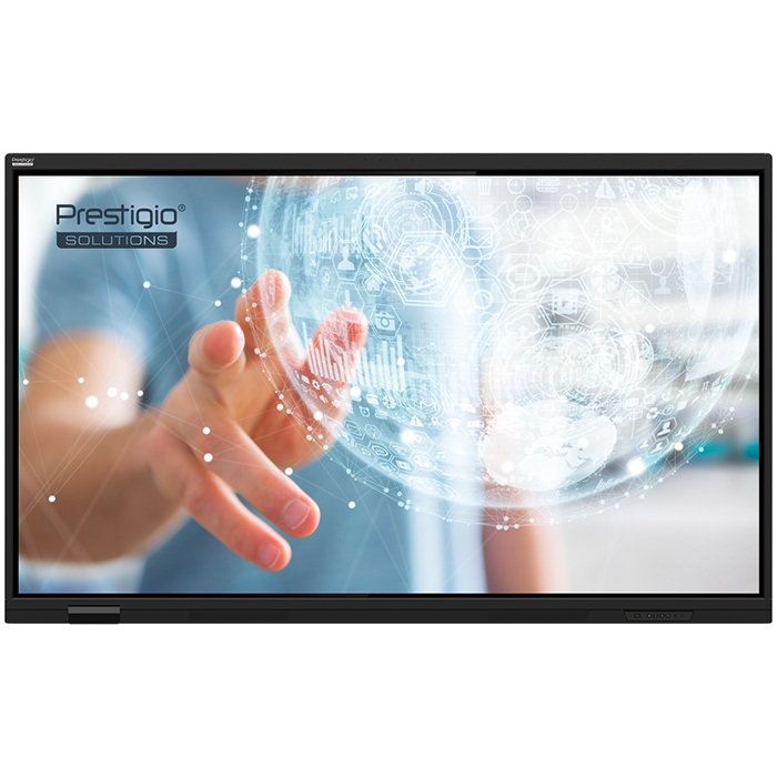 PRESTIGIO SOLUTIONS Multiboard 75-inch Light Series Gen 7, Android 14, Google EDLA, AI button, 8/128GB, 50TP, black, PSMB018L757