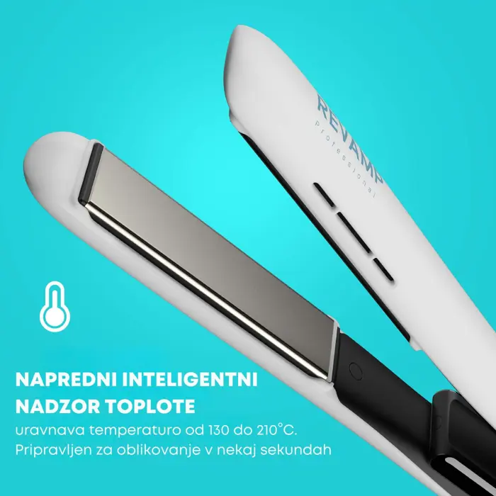 REVAMP PROGLOSS ION SHINE CERAMIC HAIR STRAIGHTENER - WHITE ST-1850