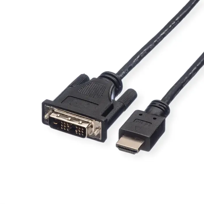 Roline DVI kabel, DVI (18+1) - HDMI, M/M, crni, 1 m