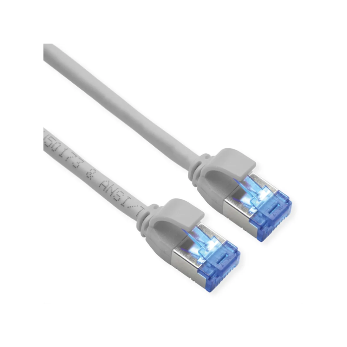 Roline S/FTP (PiMF) Cat.6a Data Center mrežni kabel (Class EA), Slim, LSOH, tangle free, sivi, 1.0m, 21.15.4311