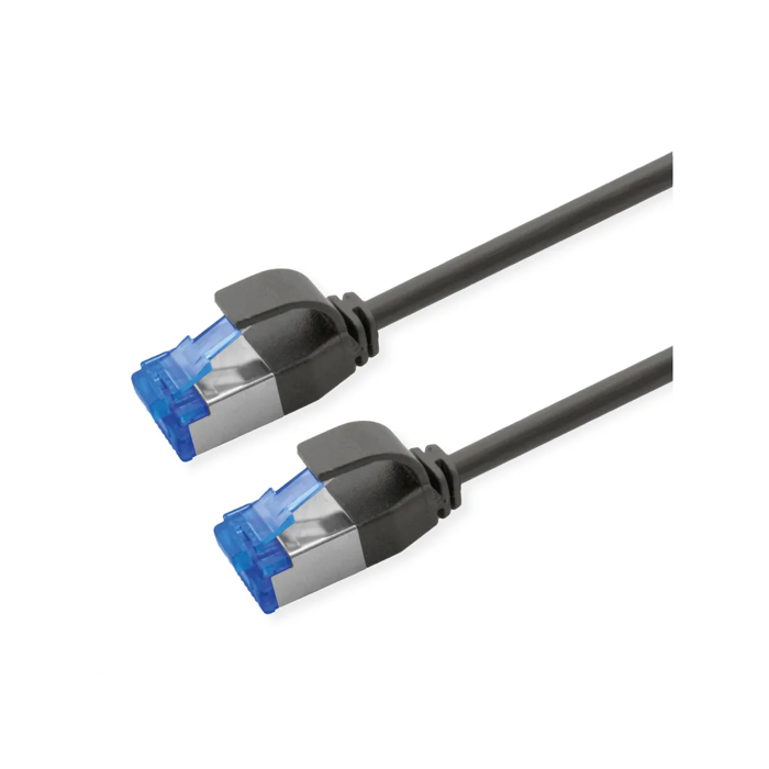 Roline S/FTP (PiMF) Data Center mrežni kabel, Cat.6A (Class EA), slim, LSOH, tangle free, 1.0m, crni, 21.15.4351