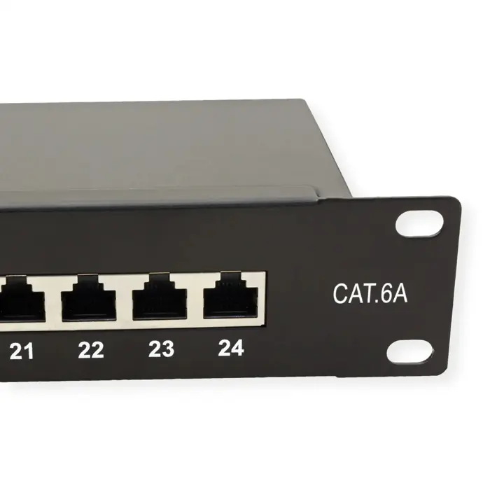 Roline VALUE Cat.6a/Class EA 19" Patch Panel 24-porta STP, crni, 26.99.0364