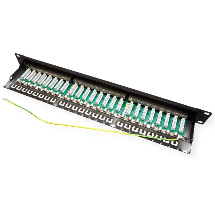 Roline VALUE Cat.6a/Class EA 19" Patch Panel 24-porta STP, crni, 26.99.0364