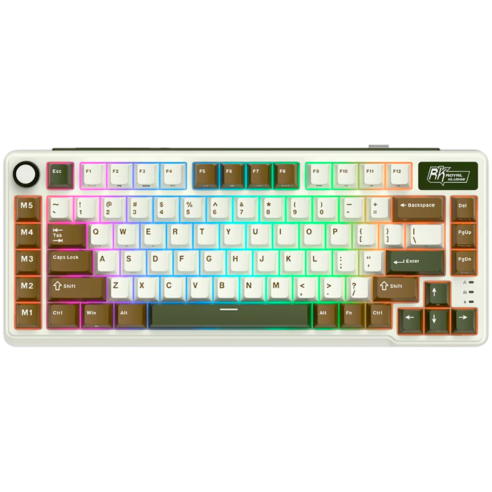 ROYAL KLUDGE RK L75 Palm Green Gaming Keyboard Cream switch, RK-L75-PLMGRN-CRMSW-US