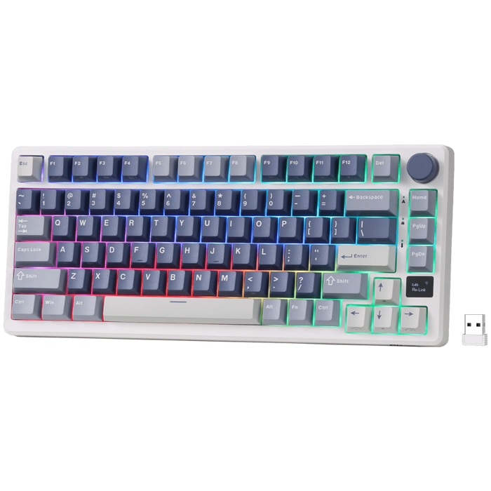 ROYAL KLUDGE RK-M75 Ocean Blue Gaming Keyboard Brown switch, RK-M75-OCBLU-BRNSW-US