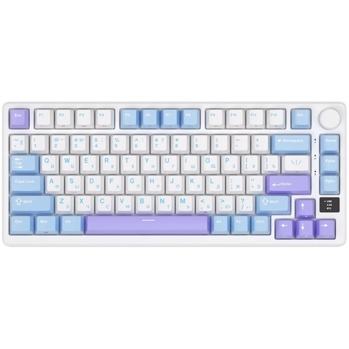 ROYAL KLUDGE RK-M75 Taro Milk Gaming Keyboard K Silver switch, RK-M75-TAROMLK-KSLVSW-US