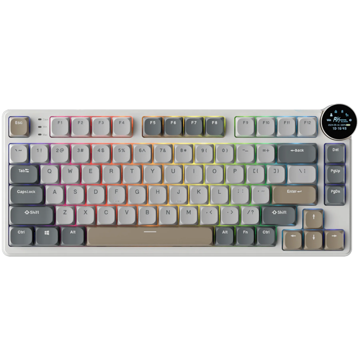 ROYAL KLUDGE RK N80 Pearly Dawn Gaming Keyboard Brown switch, RK-N80-PRLYDWN-BRNSW-US