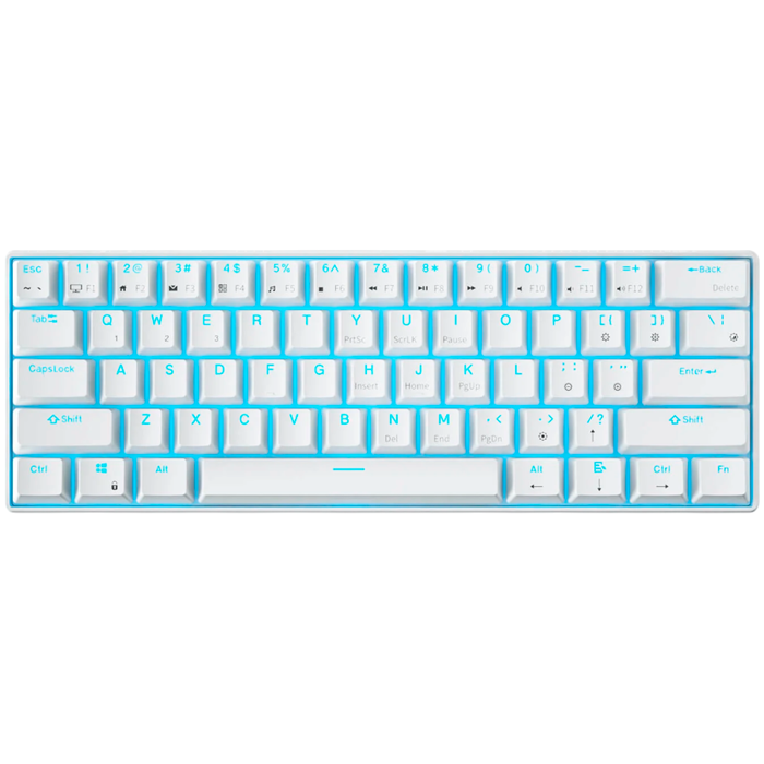 ROYAL KLUDGE RK61 White Gaming Keyboard Brown switch, RK-61-WH-BRNSW-US