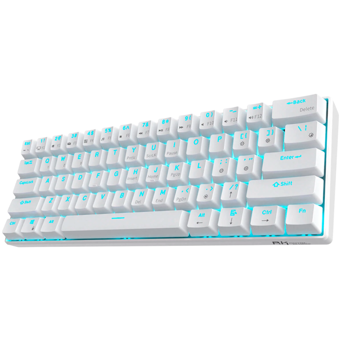 ROYAL KLUDGE RK61 White Gaming Keyboard Brown switch, RK-61-WH-BRNSW-US
