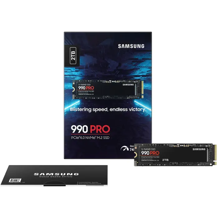 Samsung 990 Pro 2TB NVMe PCIe 4.0 M.2 SSD, R/W: 7450/6900 MB/s, (MZ-V9P2T0BW), 61873