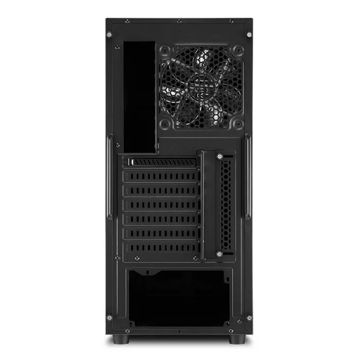 Sharkoon S25-W Midi Tower ATX kućište, prozirna bočna stranica, bez napajanja, plavi LED, crno, 35681