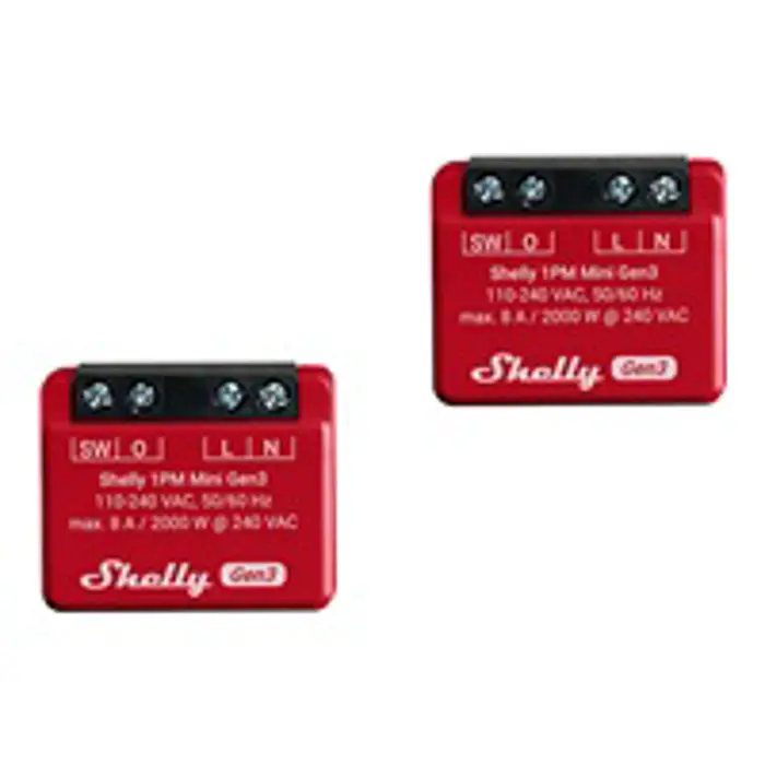 SHELLY 1PM Mini Gen3 2-pack PM Switch, FG3800235261606