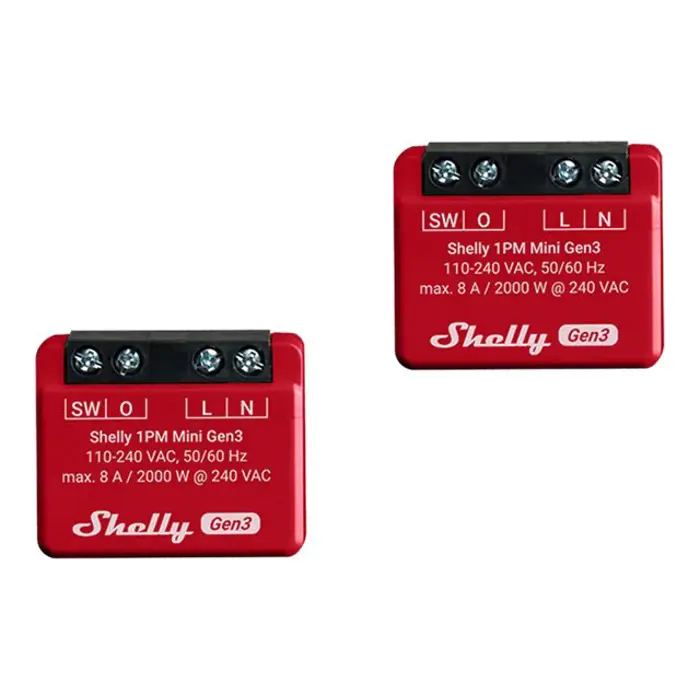 SHELLY 1PM Mini Gen3 2-pack PM Switch, FG3800235261606
