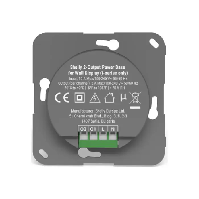 SHELLY Wall Display 2-Output Power Base, FG3800238072780