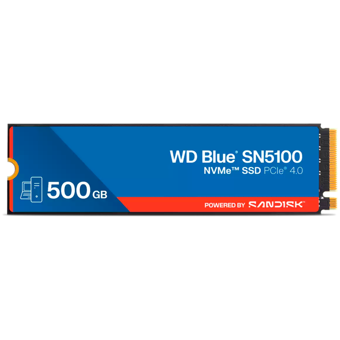 SSD WD Blue SN5100 500GB M.2 2280 PCIe Gen4 x4 NVMe QLC 3D, Read/Write: 6600/5600 MBps, IOPS 660K/1100K, TBW: 300, WDS500G5B0E-00CPE0