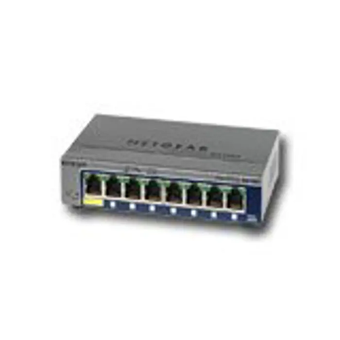 Switch NETGEAR ProSafe GS108T (8 x 1000/100/10Mbps, Desktop/Wallmount, DHCP Client Built-in, Jumbo Frames Support, Radius/TACACS+) Retail, GS108T-200GES
