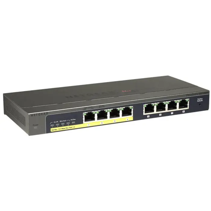 Switch Prosafe PLUS 8x 10/100/1000 with PoE ports (management via PC utility)
