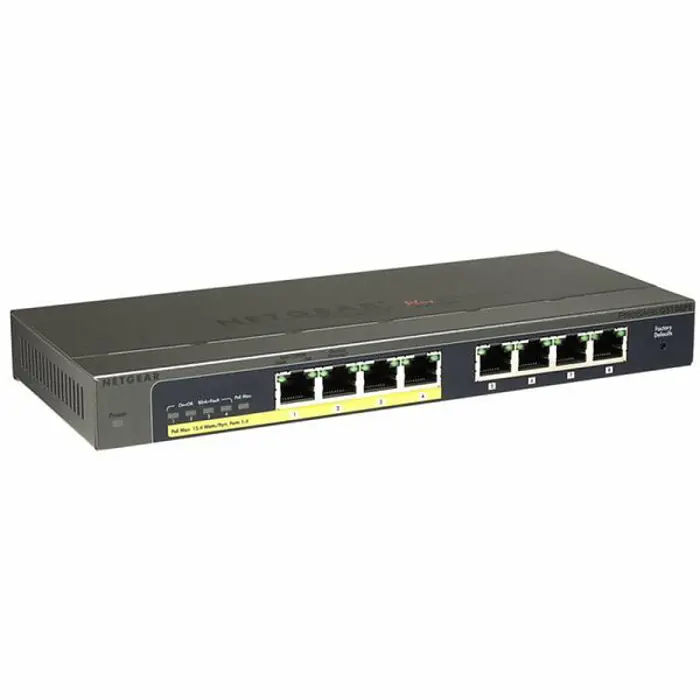 Switch Prosafe PLUS 8x 10/100/1000 with PoE ports (management via PC utility)