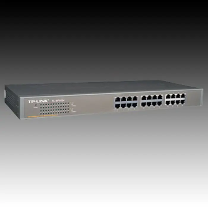 Switch TP-Link TL-SF1024, 24-Port RJ45 10/100Mbps Standard 19-inch rack-mountable steel case switch, 4.8Gbps Switching Capacity, Fanless, Auto Negotiation/Auto MDI/MDIX, TL-SF1024-AS