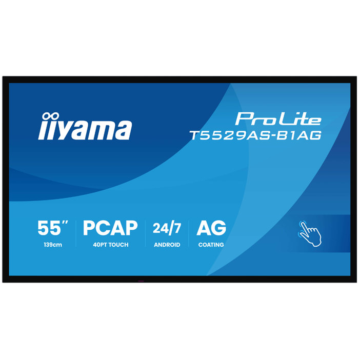 T5529AS-B1AG - IIYAMA 55" All-In-One Interactive Display with Android 14 OS, Zero Gap Air Bonding - DeepContrast PCAP, 20-Points Touch Screen,, T5529AS-B1AG