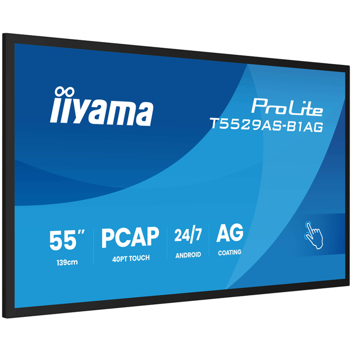 T5529AS-B1AG - IIYAMA 55" All-In-One Interactive Display with Android 14 OS, Zero Gap Air Bonding - DeepContrast PCAP, 20-Points Touch Screen,, T5529AS-B1AG