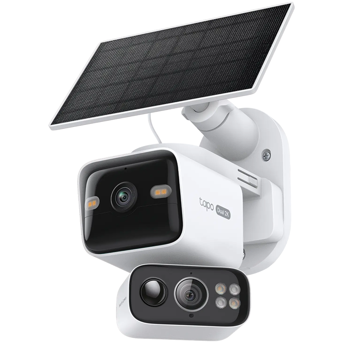 Tapo C645D Solar Powered Dual 2K Lens Pan/Tilt 360 Security Camera Kit, Resol. 2K 3MP (2304 x 1296 px), Live View, Night Vision, Built-in Microphone and Speaker, MicroSD Slot on Camera (Up 512 GB), L