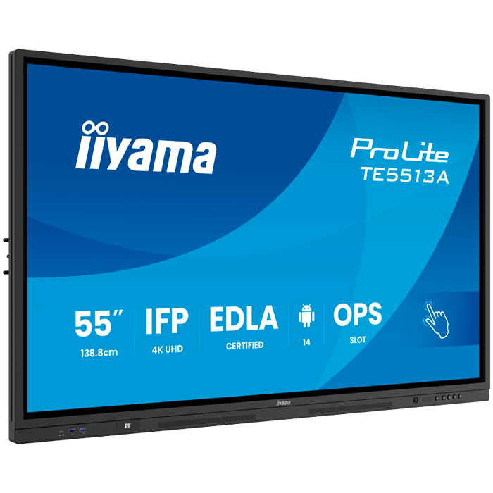 TE5513A-B3AG 16 9 Touch 2xHDMI+DP+2xUSBC - Flat Screen - 8 ms 1,200:1 500 cd IPS DisplayPort HDMI USB Typ C 100 W, TE5513A-B3AG