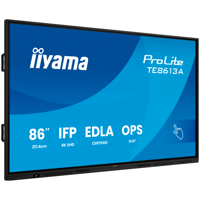 TE8613A-B3AG 86 Google EDLA Certified IFP UHD (3840 x 2160) 8 ms, 500cd ,IPS DP, HDMI, PC interfaces, TE8613A-B3AG