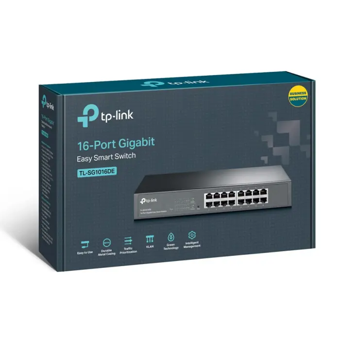 TP-Link 16-port Gigabit Easy Smart preklopnik (Switch), 16×10/100/1000M RJ45 ports, 1U 13", TL-SG1016DE-LS