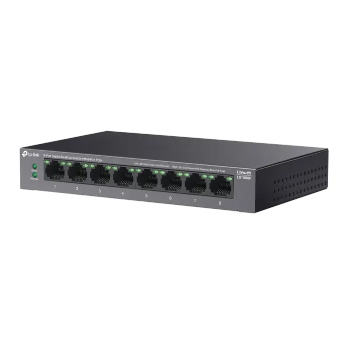 TP-Link 8-Port Gigabit Desktop Switch with 8-Port PoE+ , LS108GP-LS