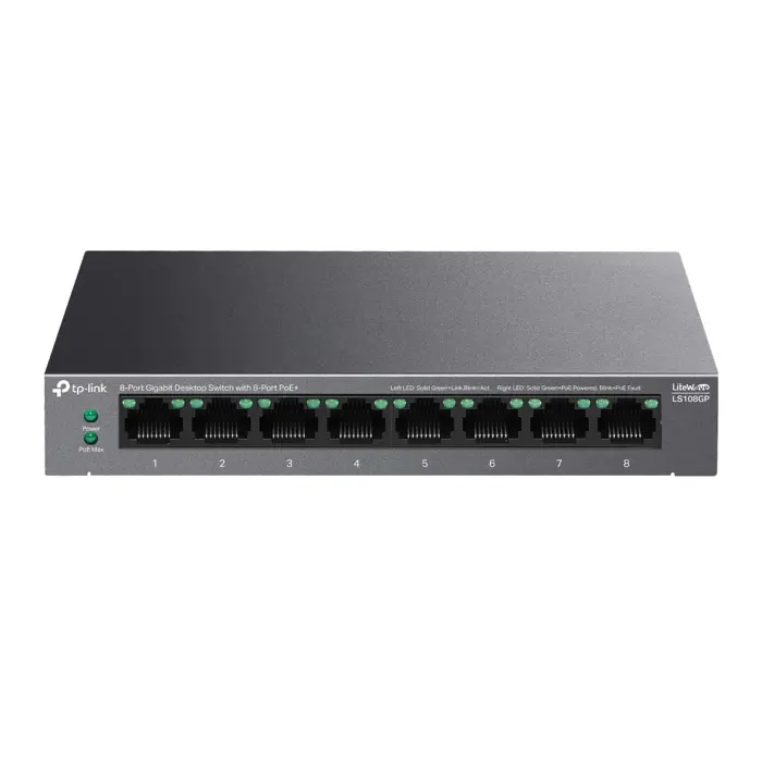 TP-Link 8-Port Gigabit Desktop Switch with 8-Port PoE+ , LS108GP-LS
