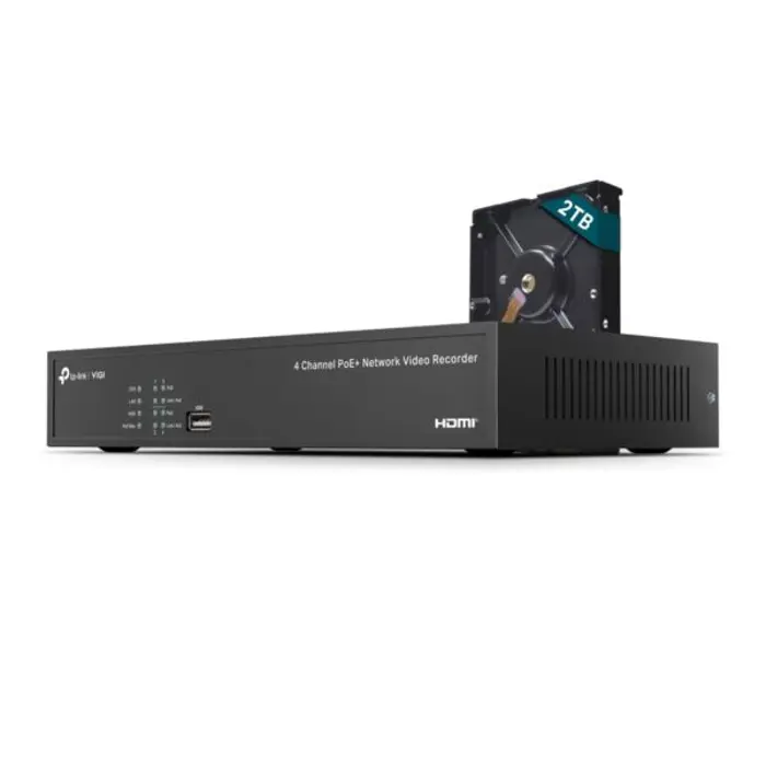 TP-Link NVR1004H-4P-2TB -VIGI 4 Channel PoE NVR | 1x2 TB HDD Preinstalled, TPL-NVR1004H-4P-2TB