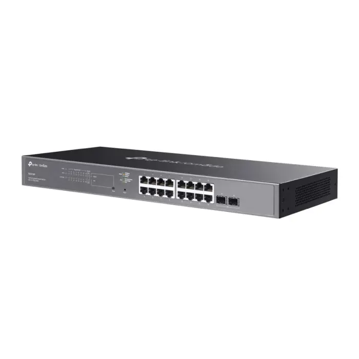 TP-Link Omada JetStream 18-port Gigabit PoE+ upravljiv preklopnik (Switch), 16×G-LAN PoE+, 2×SFP Gigabit, IPv6, 1U 19" rack-mount kućište (150W)