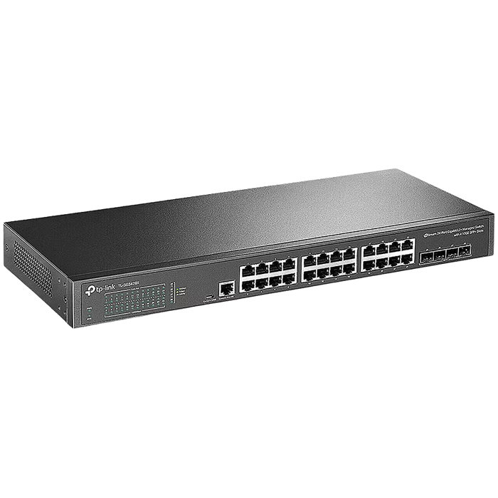 TP-Link SG3428X-M2 Omada 24-Port 2.5GBASE-T L2+ Managed Switch with 4 10GE SFP+ Slots, 24× 2.5 Gbps RJ45 ports, 4× 10 Gbps SFP+, Static Routing, VLAN, ACL, QoS, IGMP Snooping, OAM, DDM, ERPS, Zero-Tou