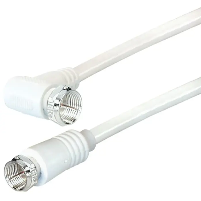 Transmedia F-plug straight - F-plug angled, white, 1,5 m, TRN-FH1-1DGWL