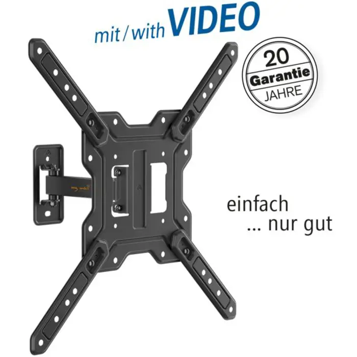 Transmedia Highly flexible TV wall bracket, 23" - 65", Black, TRN-HEG5-L
