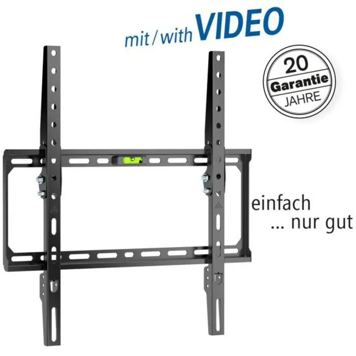 Transmedia Ultra-flat and tiltable TV wall mount, 32" - 75", Black, TRN-HEG4-L