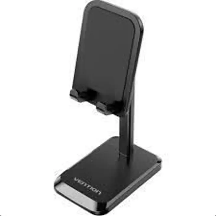 Vention Height Adjustable Desktop Cell Phone Stand Black Aluminum Alloy Type, VEN-KCQB0