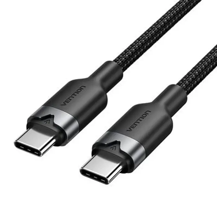 Vention USB 2.0 Type-C Male to Type-C Male 3A Cable 2M Black Aluminum Alloy Type, VEN-TRDBH