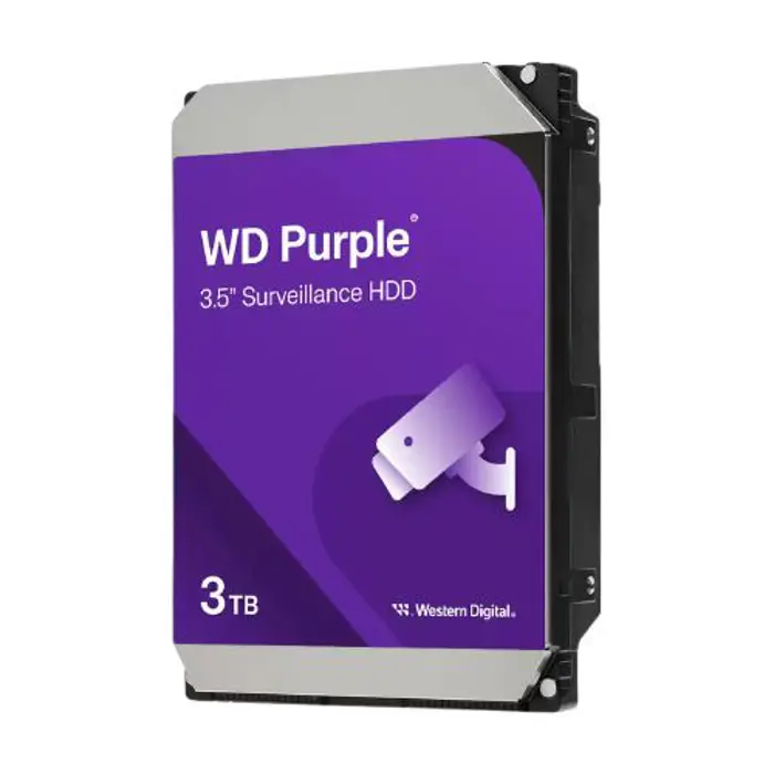 Western Digital 3 TB 3,5" HDD, WD Purple, 128MB, WDC-WD34PURZ