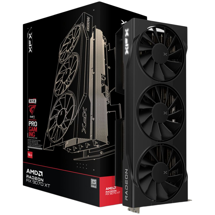 XFX Swift AMD Radeon RX 9070XT Triple Fan 16GB GDDR6 256-bit HDMI 3xDP, RX-97TSWF3B9